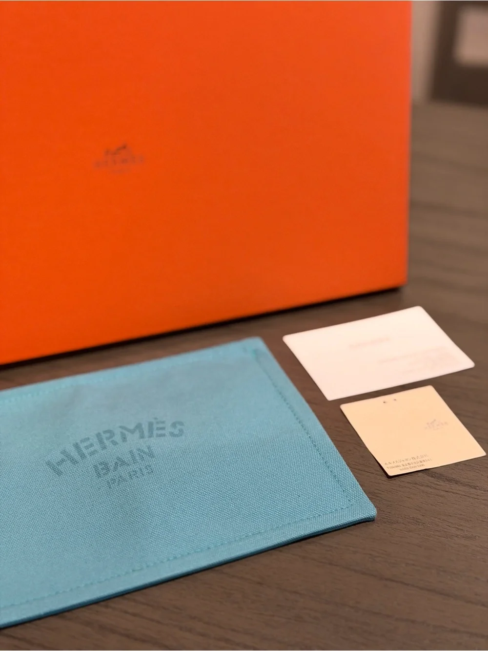 Hermes Bain Paris Light Blue Cotton Cosmetic / Make-up / Toiletry / Pouch Bag